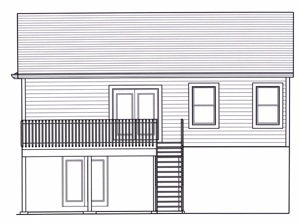 Rear Elevation for House Plan #539201