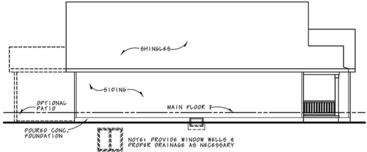 Left Elevation for House Plan #157831