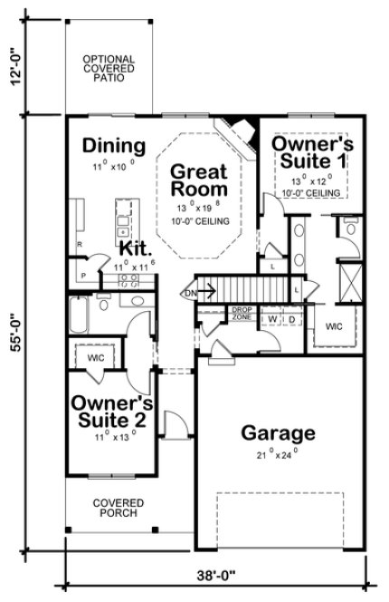Main Floor Plan for House Plan #157831