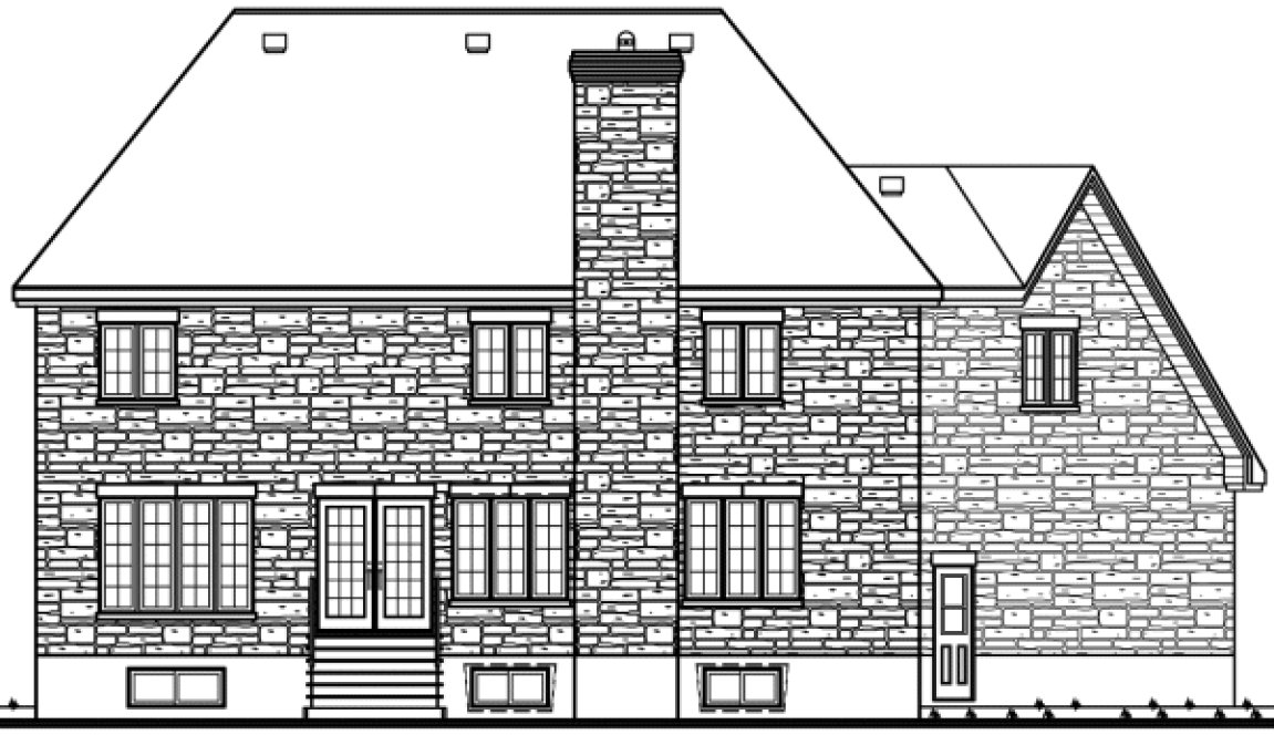 Rear Elevation for House Plan #141682