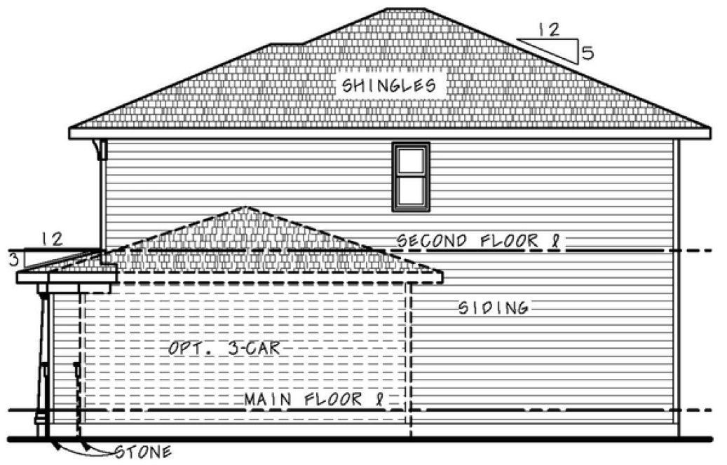 Right Elevation for House Plan #152232