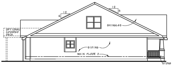 Left Elevation for House Plan #156951