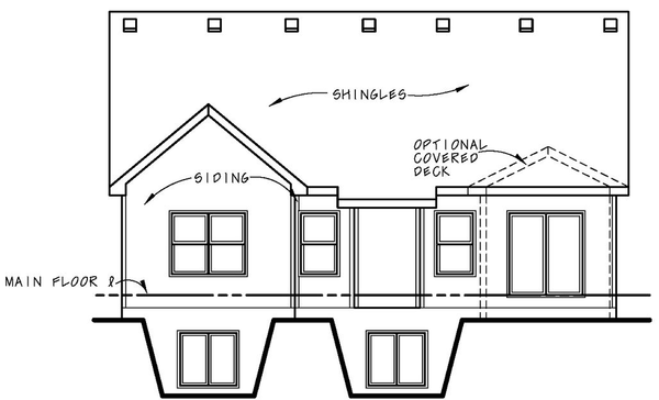 Rear Elevation for House Plan #156951