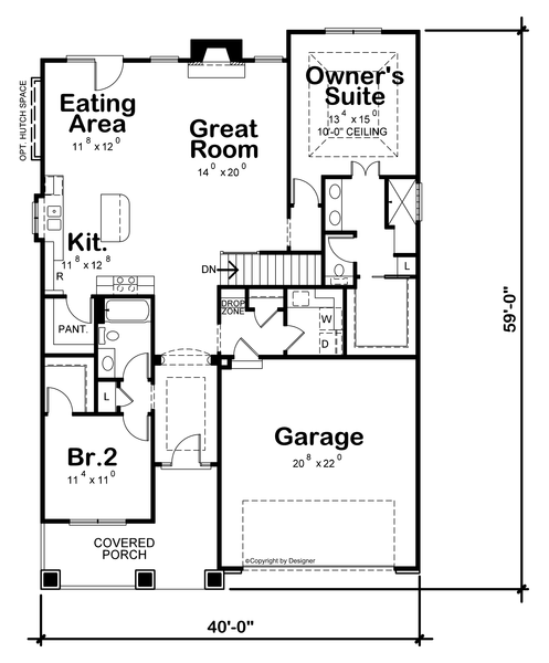 Main Floor Plan for House Plan #156951
