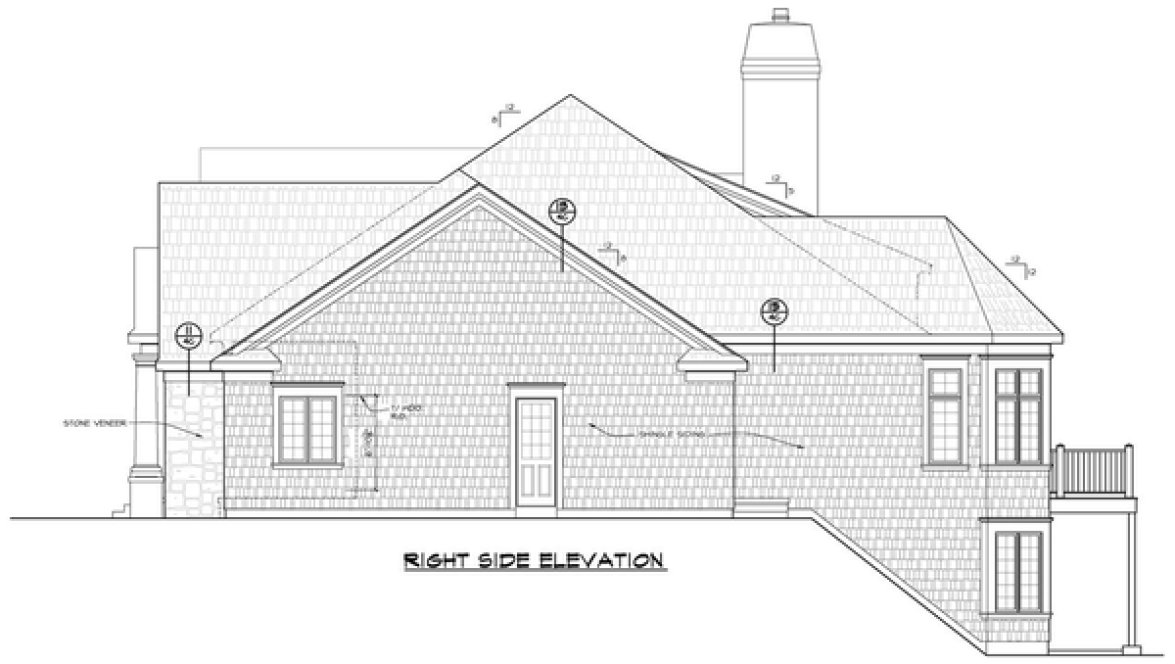 Right Elevation for House Plan #154864