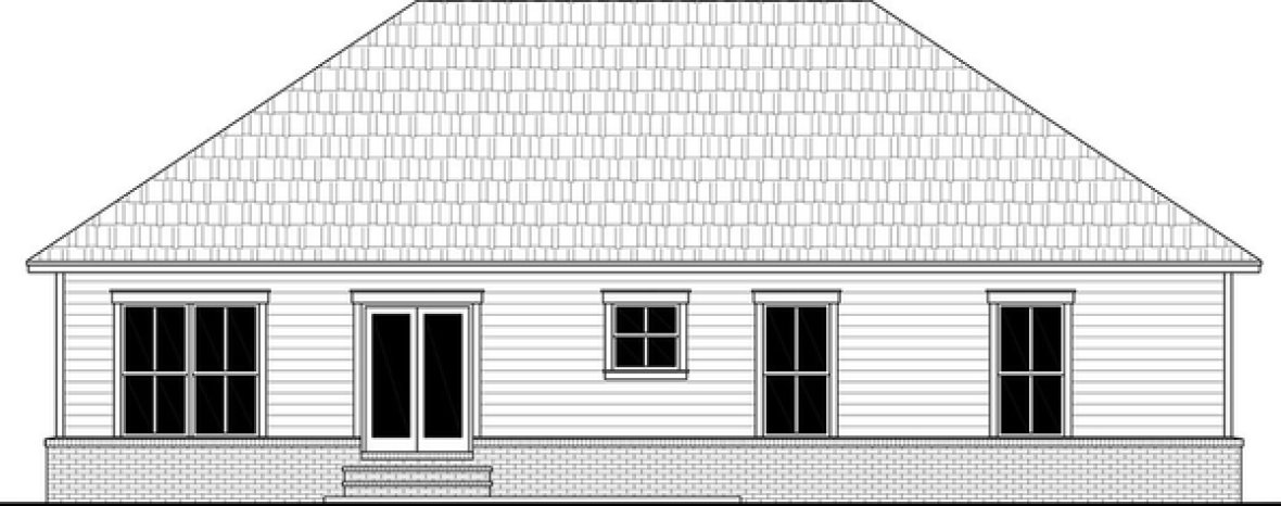 Rear Elevation for House Plan #216141