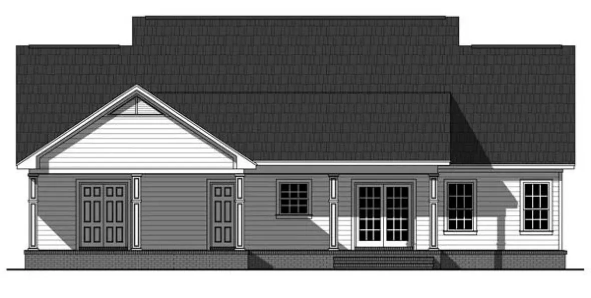 Rear Elevation for House Plan #210461