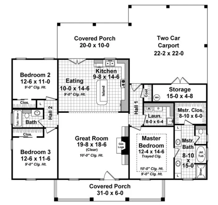 Main Floor Plan for House Plan #210461