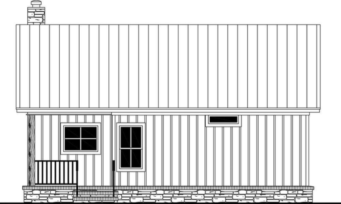 Rear Elevation for House Plan #212780