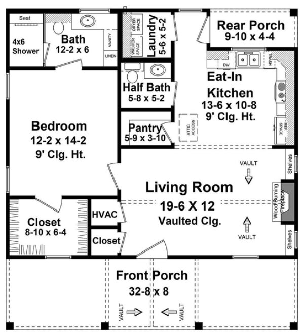 Main Floor Plan for House Plan #212780