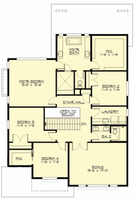 Second Floor Plan for House Plan #330103