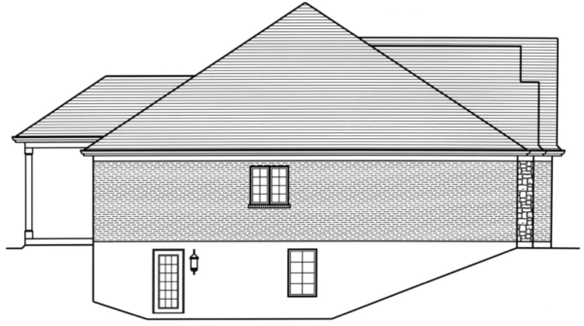 Left Elevation for House Plan #539002