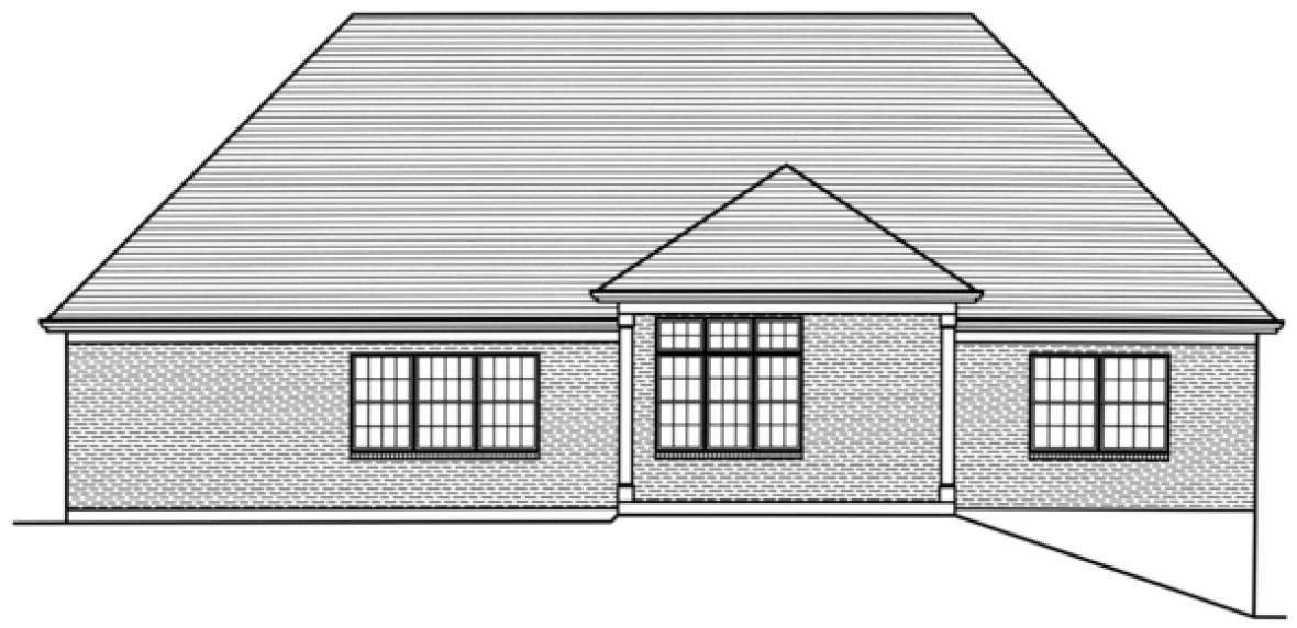 Rear Elevation for House Plan #539002
