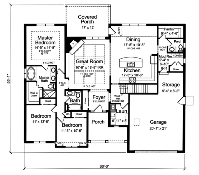 Main Floor Plan for House Plan #539002