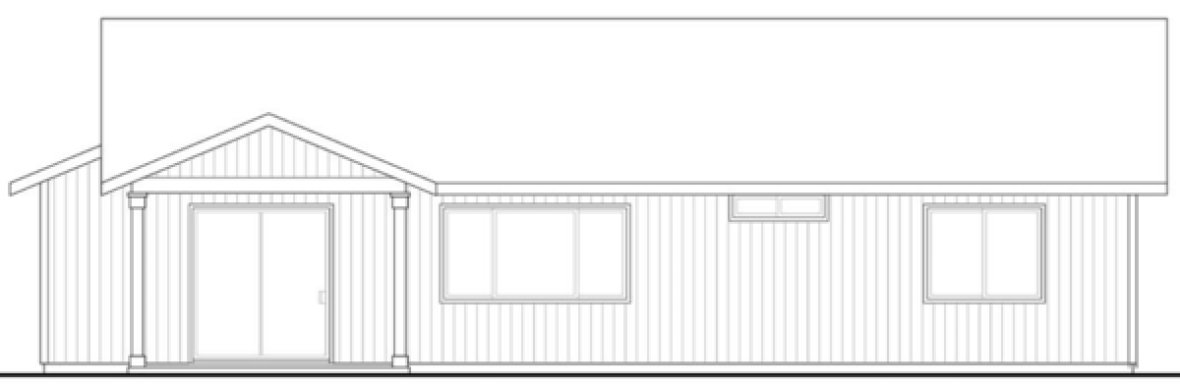 Rear Elevation for House Plan #346621