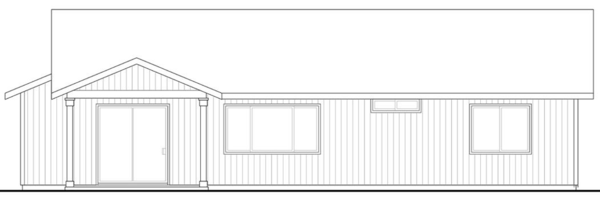Rear Elevation for House Plan #346621