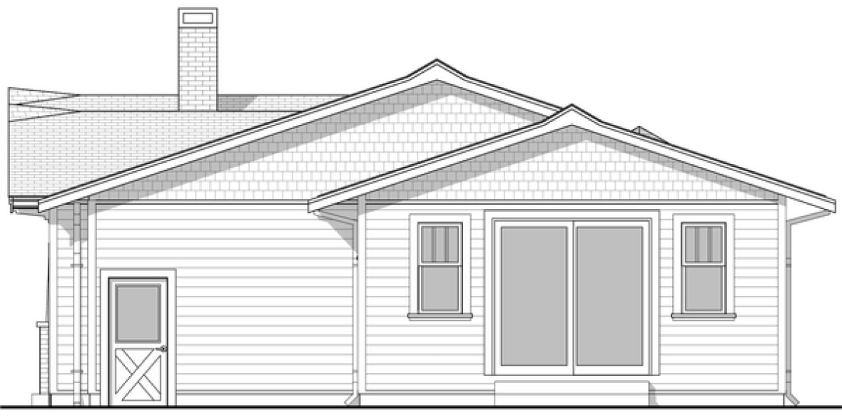 Rear Elevation for House Plan #590451