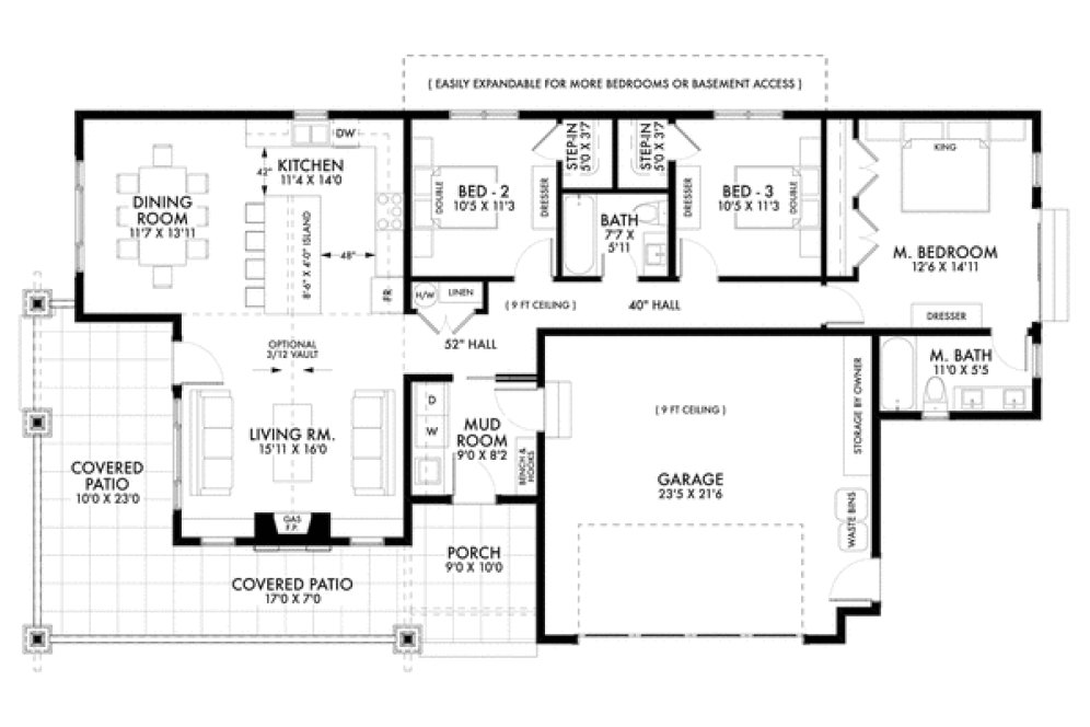 Main Floor Plan for House Plan #590451