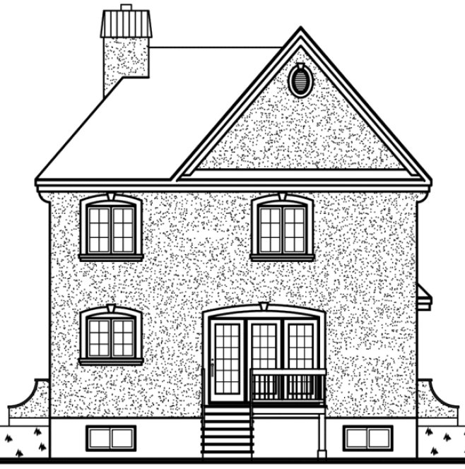 Rear Elevation for House Plan #143682