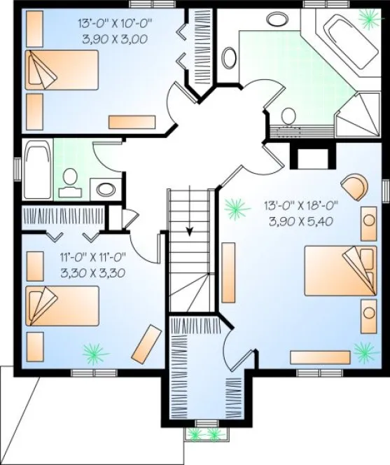 Second Floor Plan for House Plan #143682