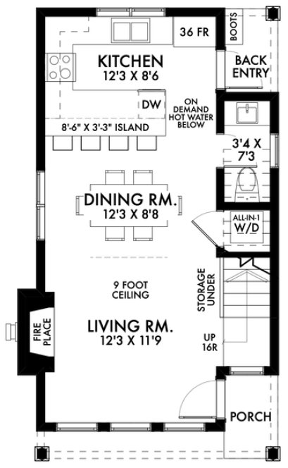 Main Floor Plan for House Plan #590091