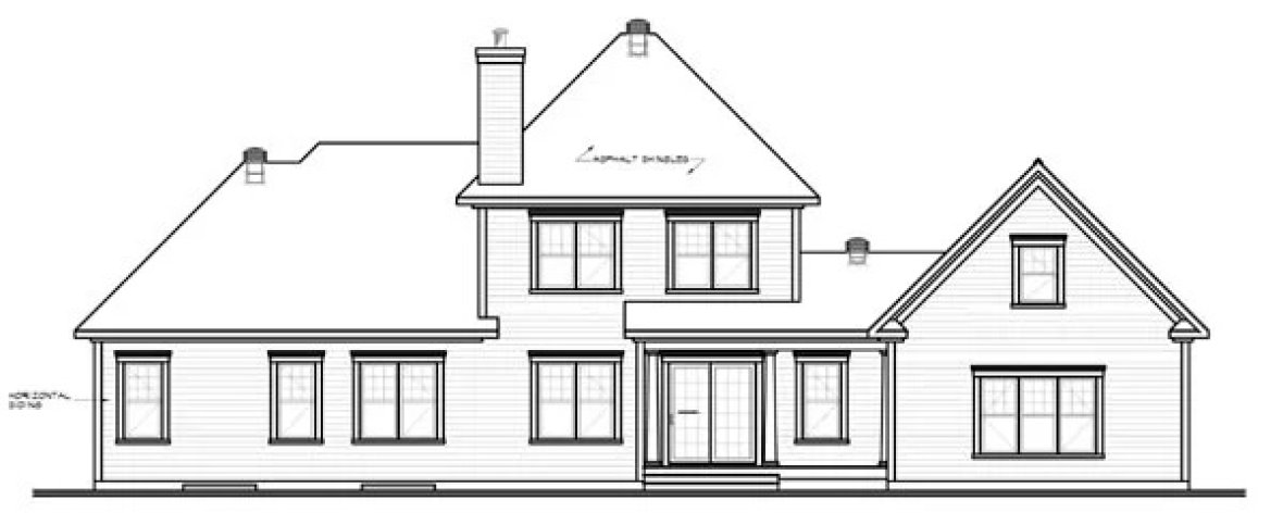 Rear Elevation for House Plan #141762