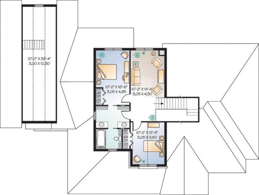 Second Floor Plan for House Plan #141762
