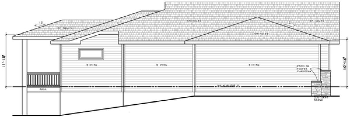 Left Elevation for House Plan #156482