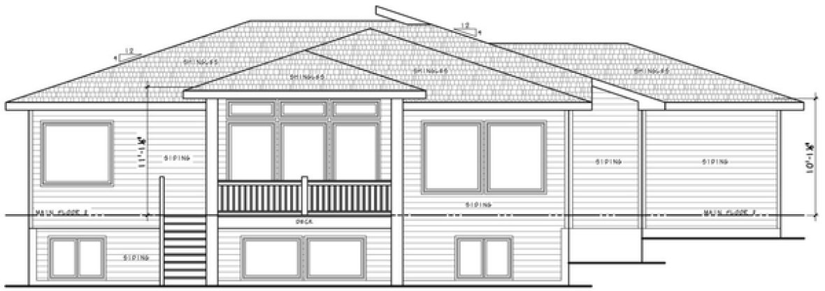 Rear Elevation for House Plan #156482