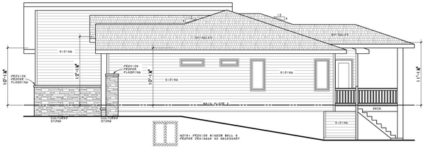 Right Elevation for House Plan #156482