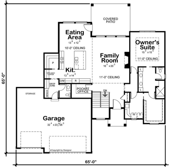 Main Floor Plan for House Plan #156482