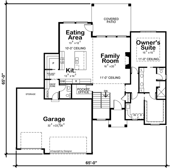 Main Floor Plan for House Plan #156482
