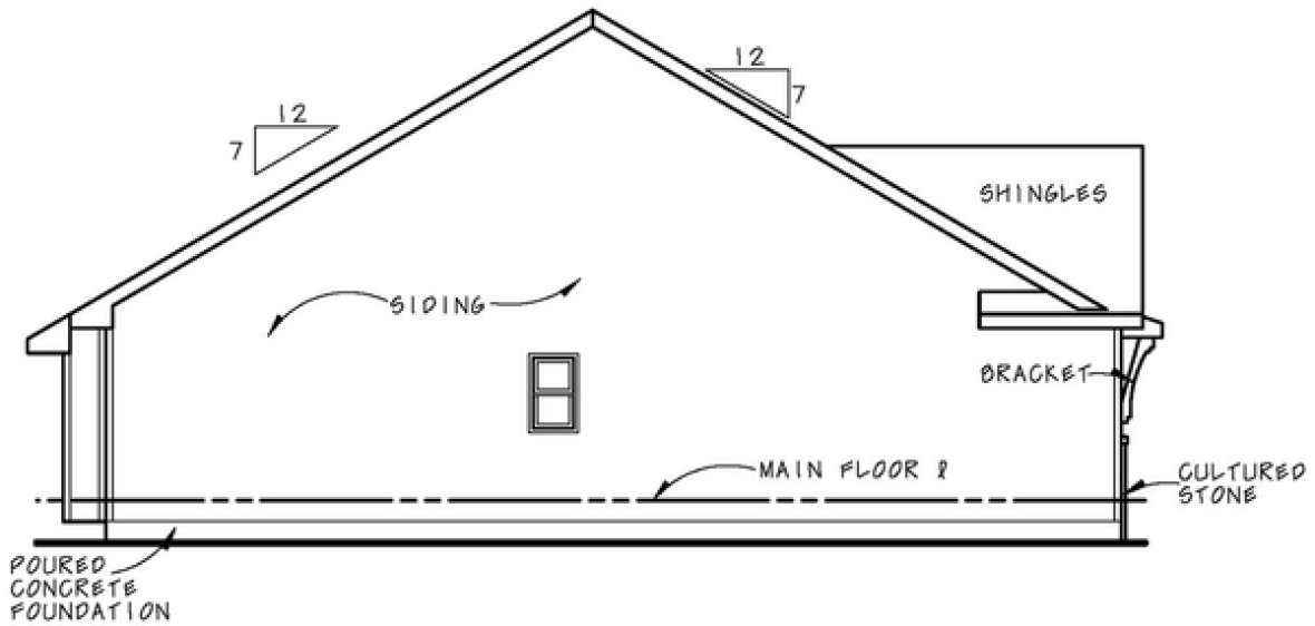 Left Elevation for House Plan #152461