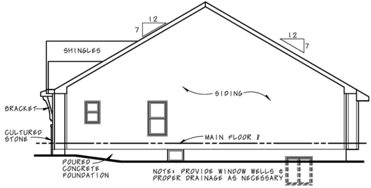 Right Elevation for House Plan #152461