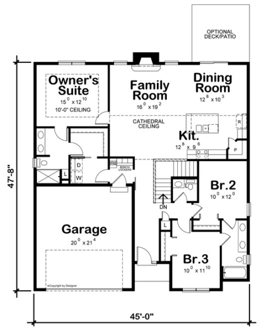 Main Floor Plan for House Plan #152461