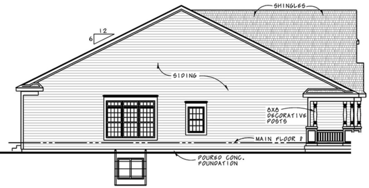 Left Elevation for House Plan #154481