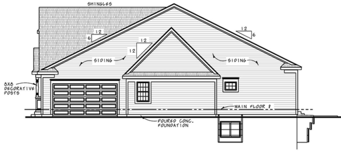 Right Elevation for House Plan #154481