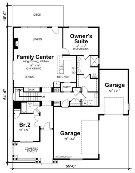 Main Floor Plan for House Plan #154481