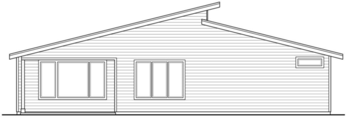 Rear Elevation for House Plan #342112