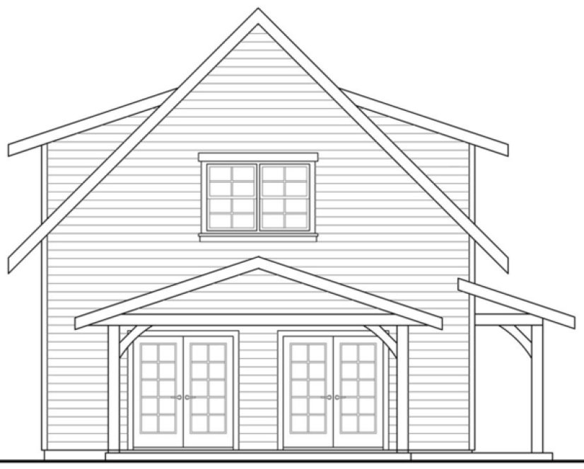 Left Elevation for House Plan #342831