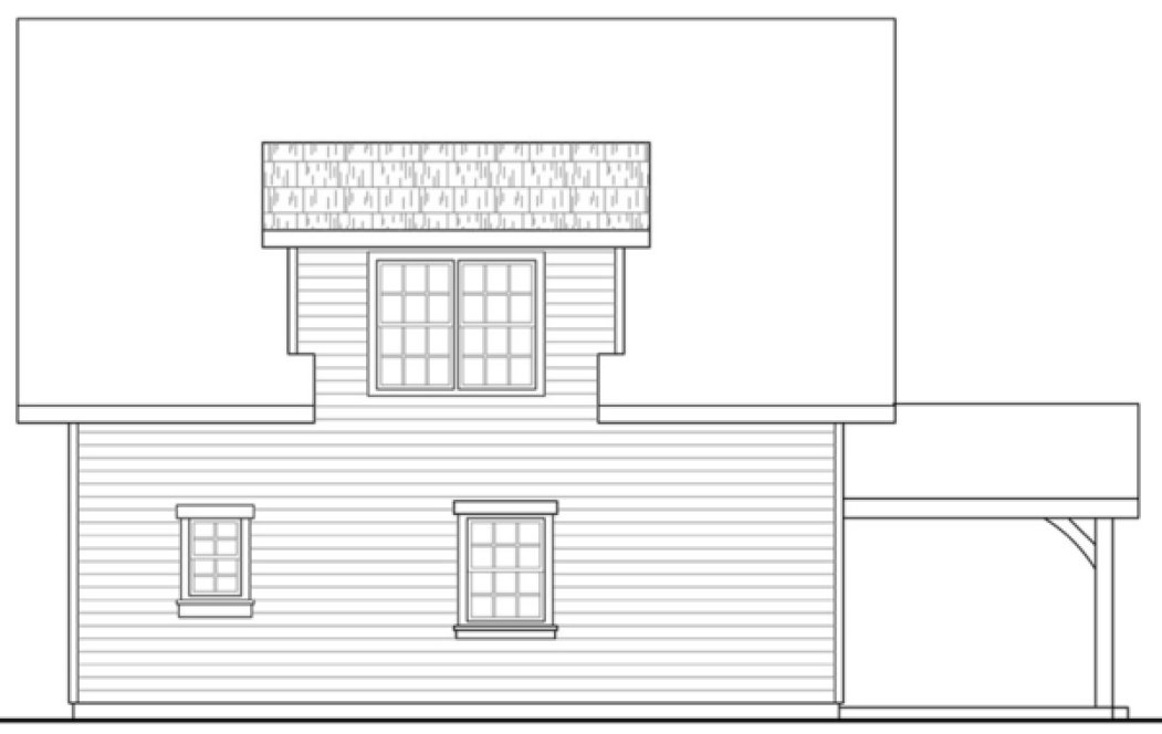 Rear Elevation for House Plan #342831