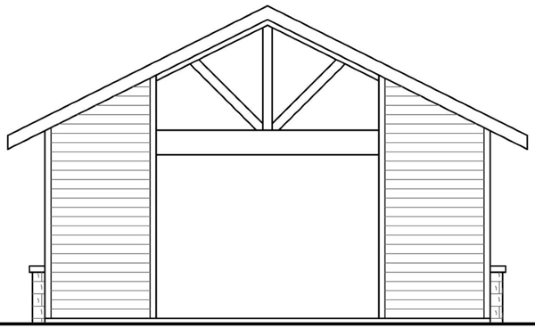 Rear Elevation for House Plan #342760