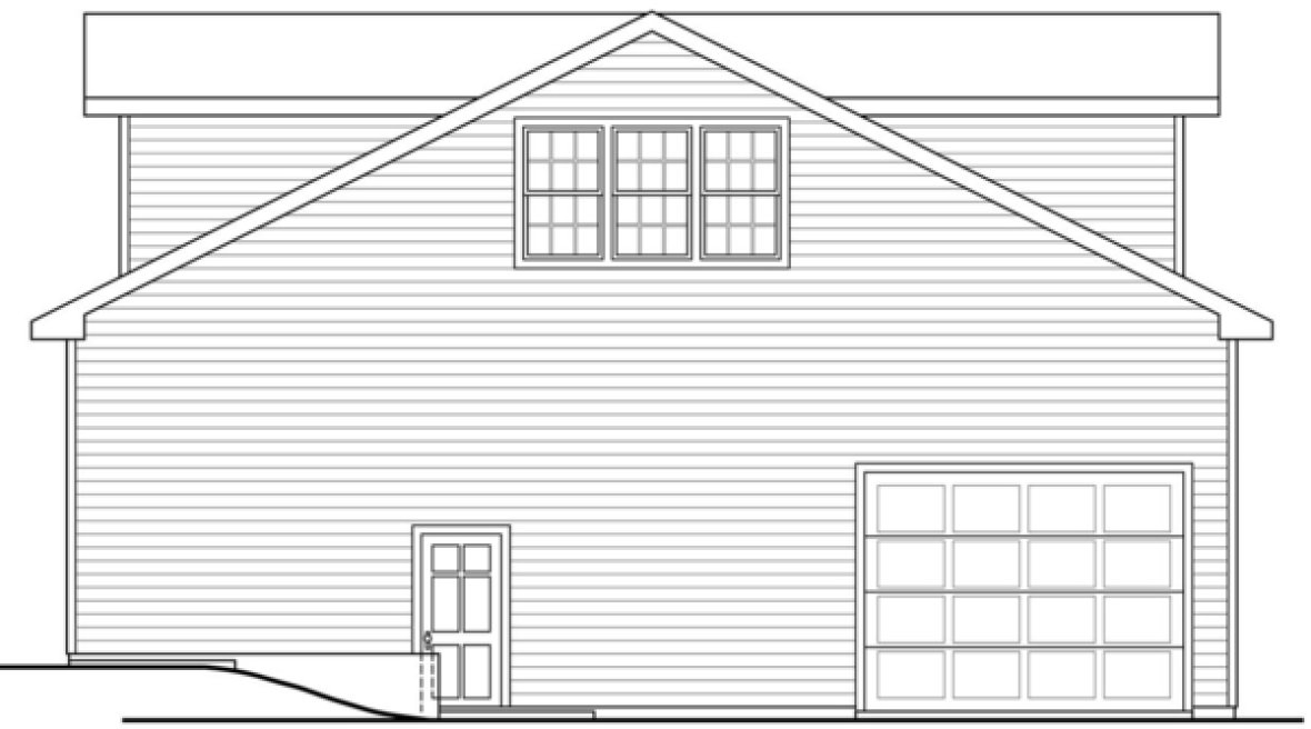 Rear Elevation for House Plan #344403