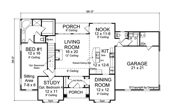 Main Floor Plan for House Plan #240602