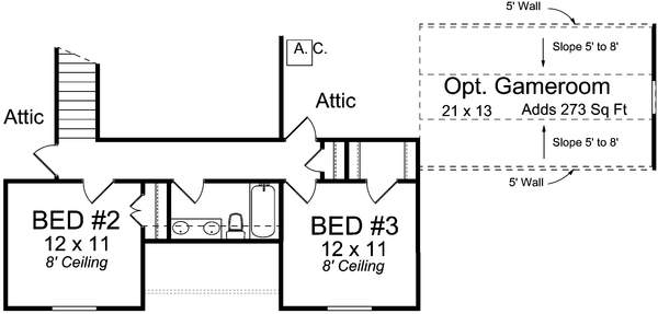 Second Floor Plan for House Plan #240602