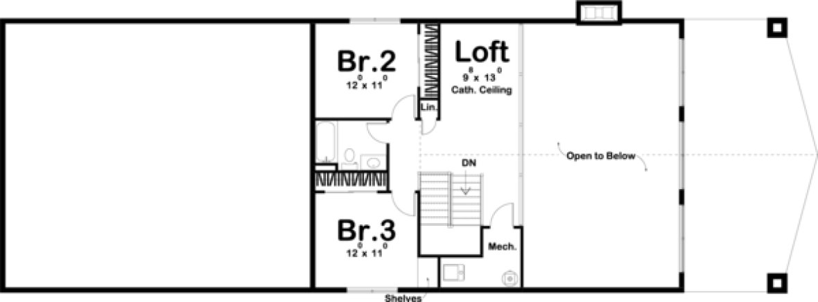 Second Floor Plan for House Plan #709702
