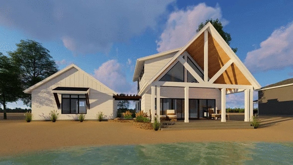 Rear Elevation for House Plan #705911