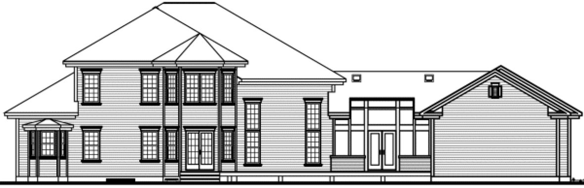 Rear Elevation for House Plan #147782