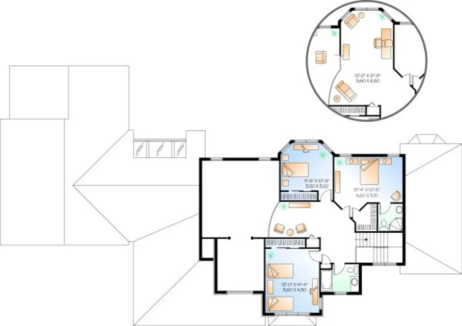Second Floor Plan for House Plan #147782
