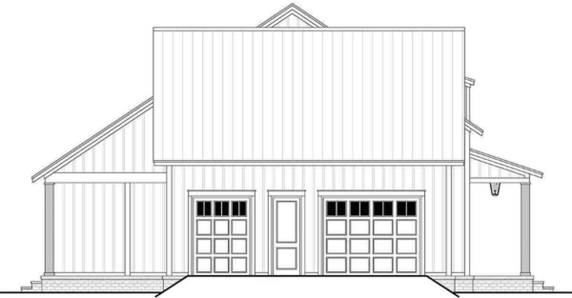 Left Elevation for House Plan #308441